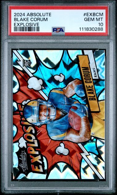 Blake Corum 2024 Panini Absolute Explosive SSP PSA 10
