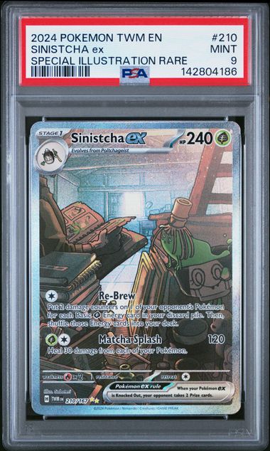 Sinistcha ex Pokémon Twilight Masquerade Special Illustration Rare #210/167 PSA 9