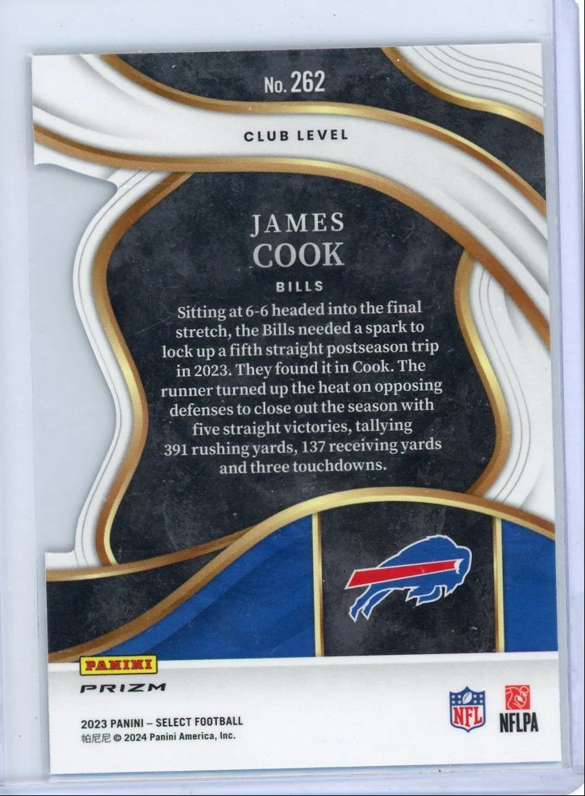 James Cook 2023 Panini Select Club Level Zebra Prizm SSP