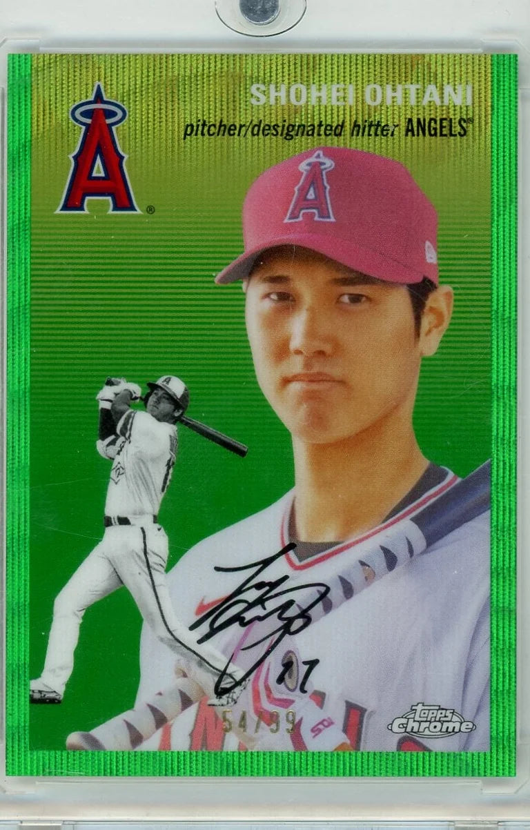 Shohei Ohtani 2023 Topps Chrome Platinum Anniversary green wave ref. #'d 54/99
