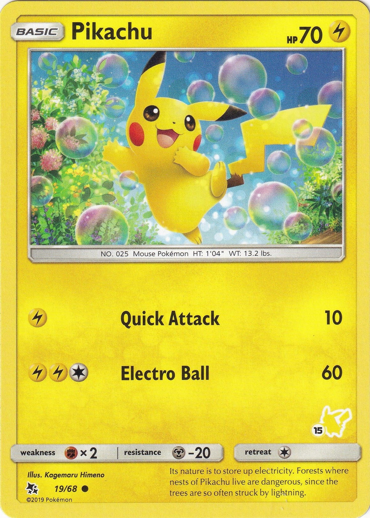 Pikachu - 19/68 (#15 Pikachu Stamped) (019/068) (Battle Academy) (BTA)