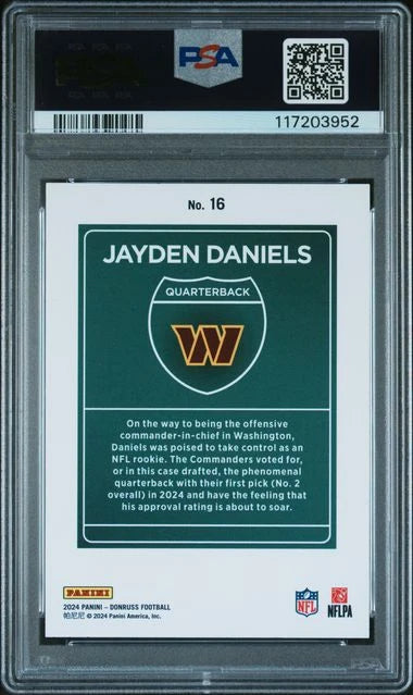 Jayden Daniels 2024 Panini Donruss Downtown RC PSA 10