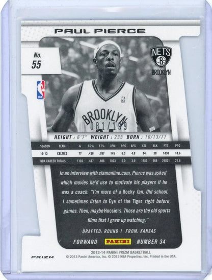 Paul Pierce 2013-14 Panini Prizm light blue prizm die-cut #'d 081/199