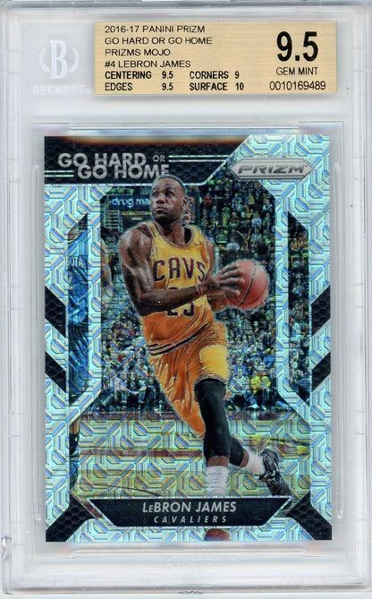 LeBron James 2016-17 Panini Prizm Go Hard or Go Home mojo prizm #’d 07/25 BGS 9.5