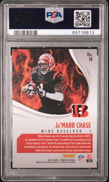 Ja'Marr Chase 2021 Panini Phoenix Heat Wave RC PSA 9