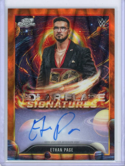 Ethan Page 2026 Topps Cosmic Chrome Solar Flare Signatures Orange Galactic #'d 09/25