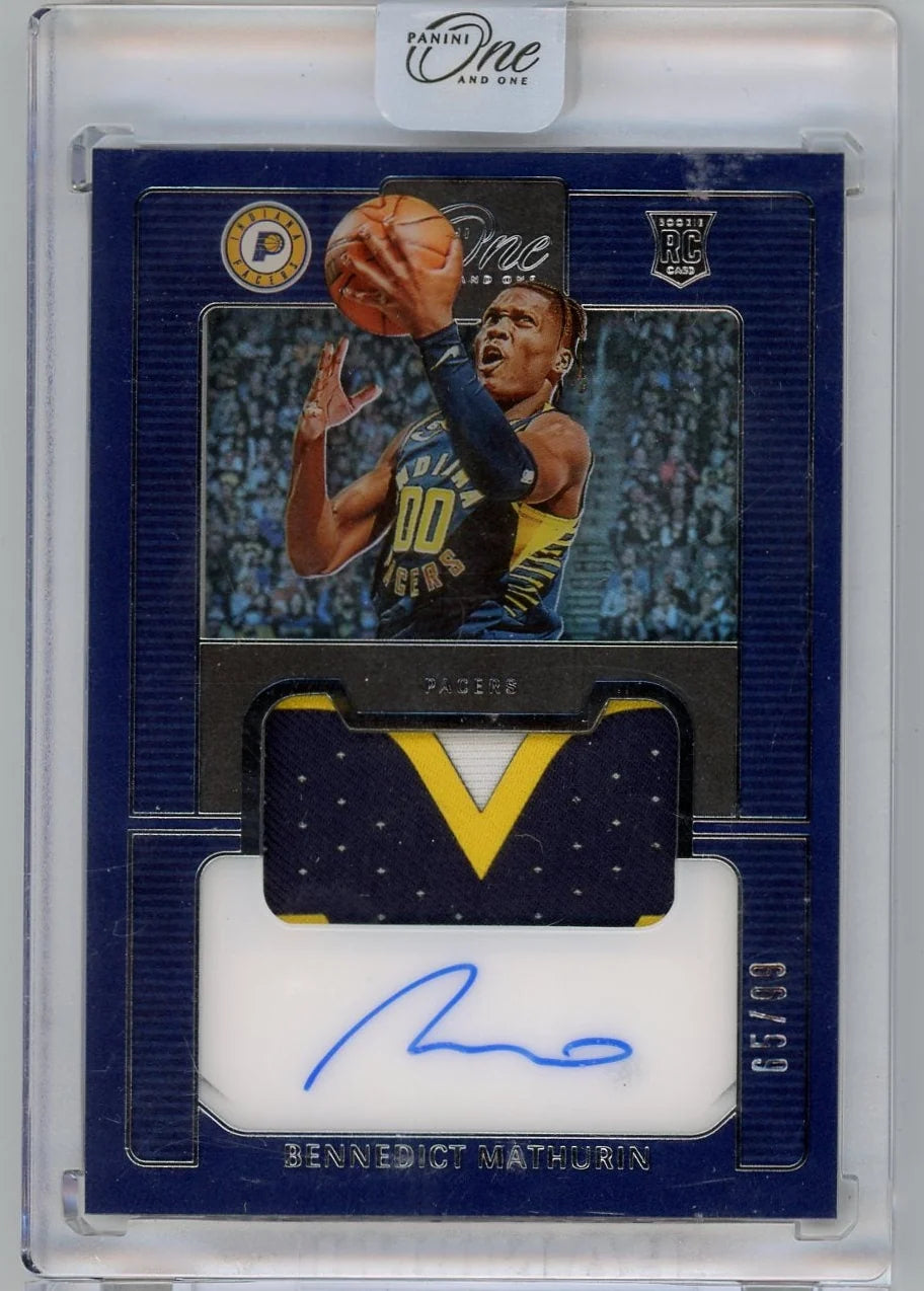 Bennedict Mathurin 2022-23 Panini One and One Prime Rookie Jersey Auto #'d 65/99