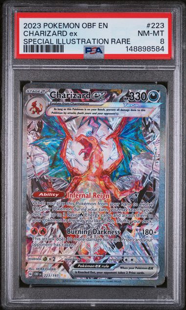 Charizard ex 2023 Pokemon Obsidian Flames Special Illustration rare #223/197 PSA 8
