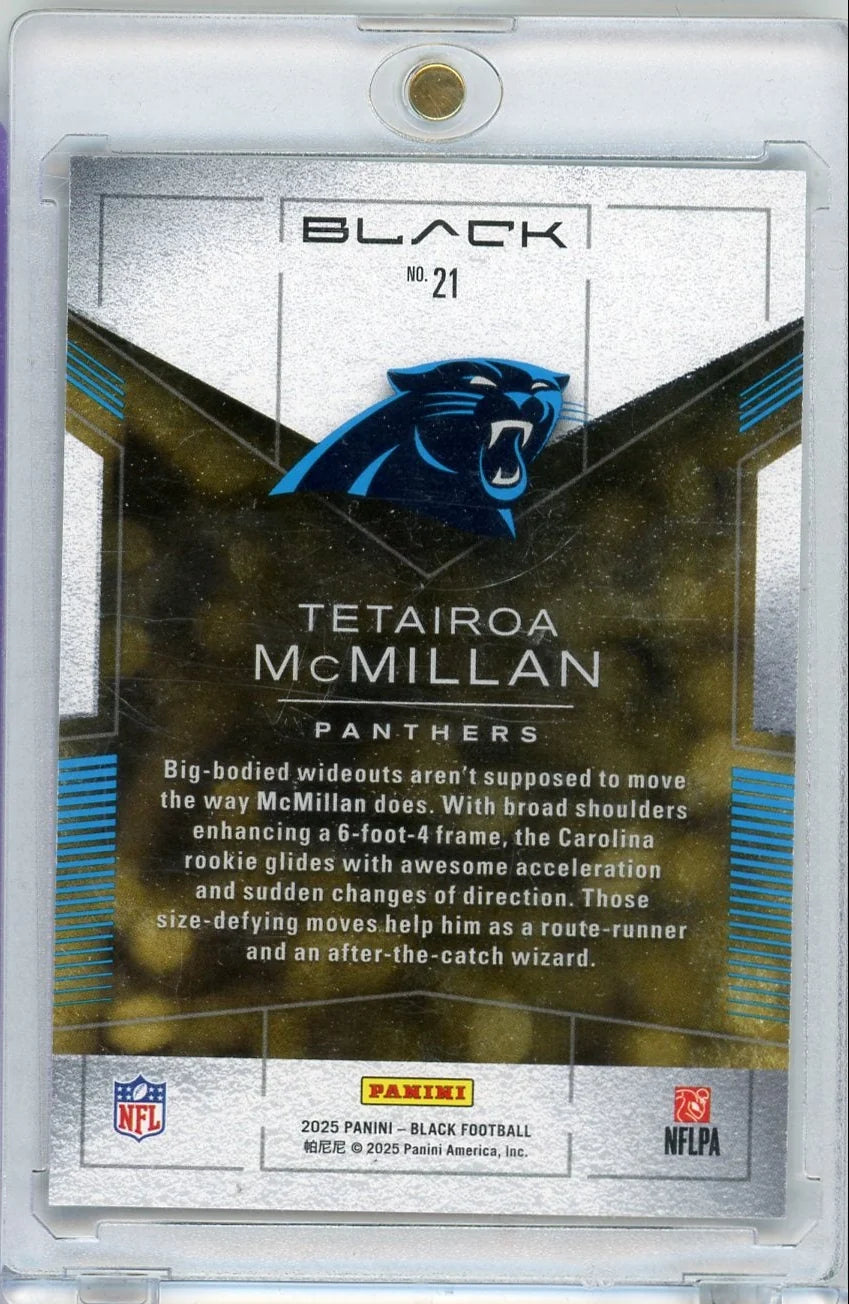 Tetairoa McMillan 2025 Panini Black Gold SP rookie card