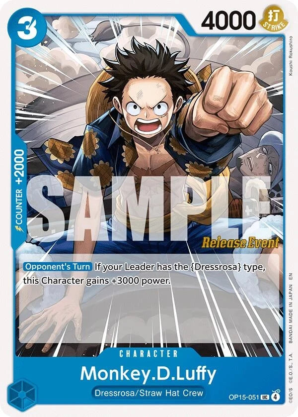 Monkey.D.Luffy (OP15-051) (OP15-051) (Adventure on Kami's Island Release Event Cards) (OP15 RE)