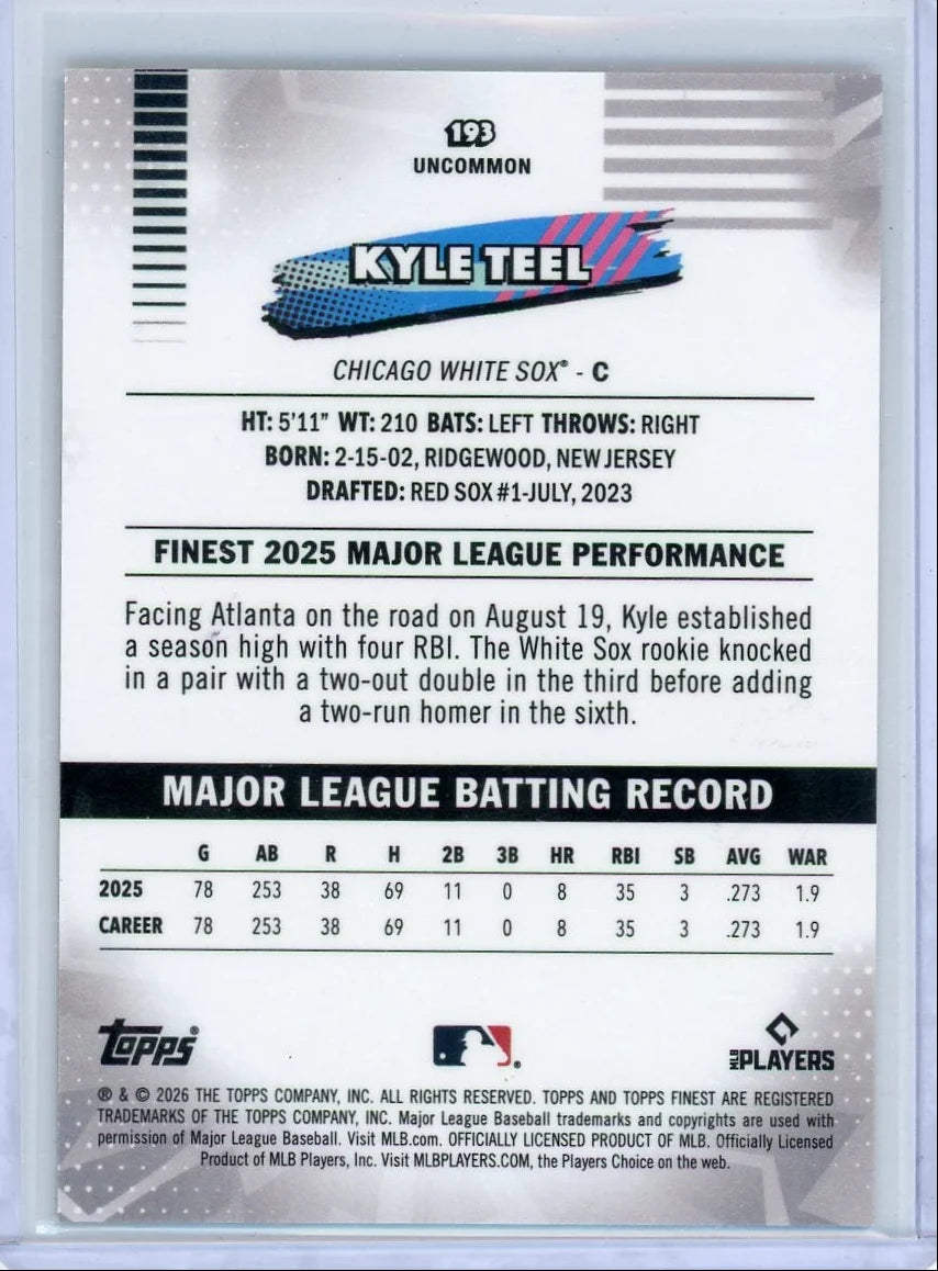 Kyle Teel 2026 Topps Finest Red Geometric #'d 1/5