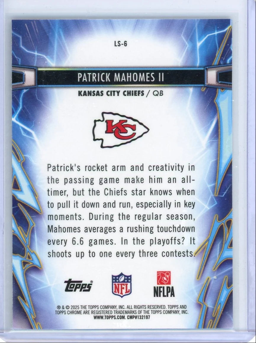 Patrick Mahomes 2025 Topps Cosmic Light Speed Refractor