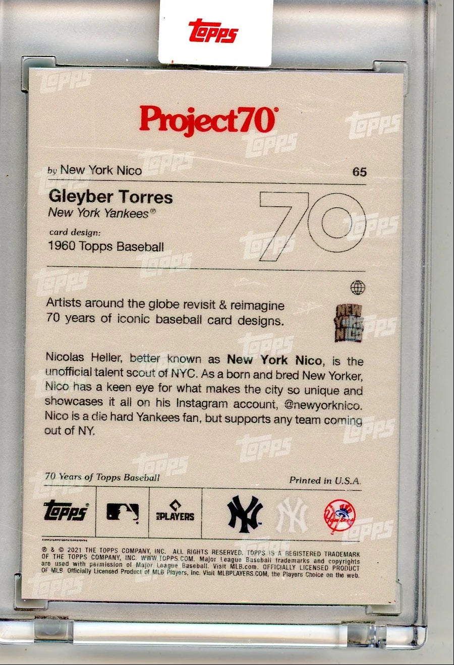 Gleyber Torres Project70 by New York Nico #65 /2606