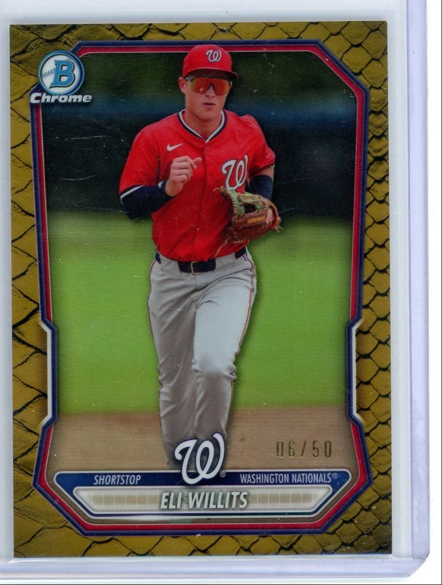 Eli Willits 2026 Bowman Chrome Gold #'d 6/50
