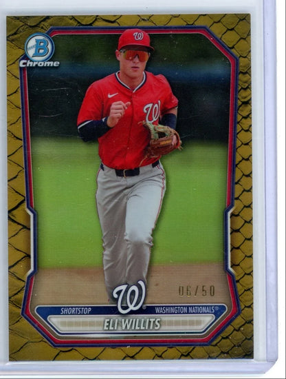 Eli Willits 2026 Bowman Chrome Gold #'d 6/50