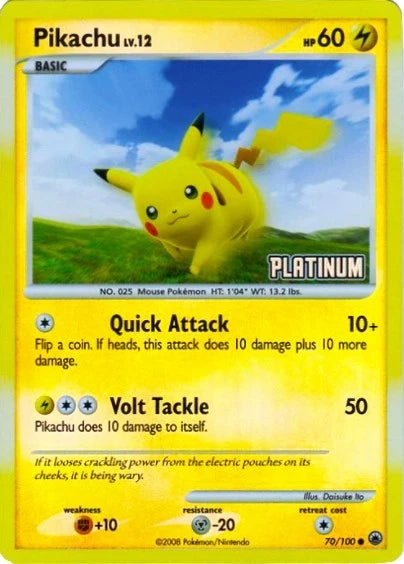 Pikachu - 70/100 [Platinum] (070/100) (Burger King Promos) (BKP)