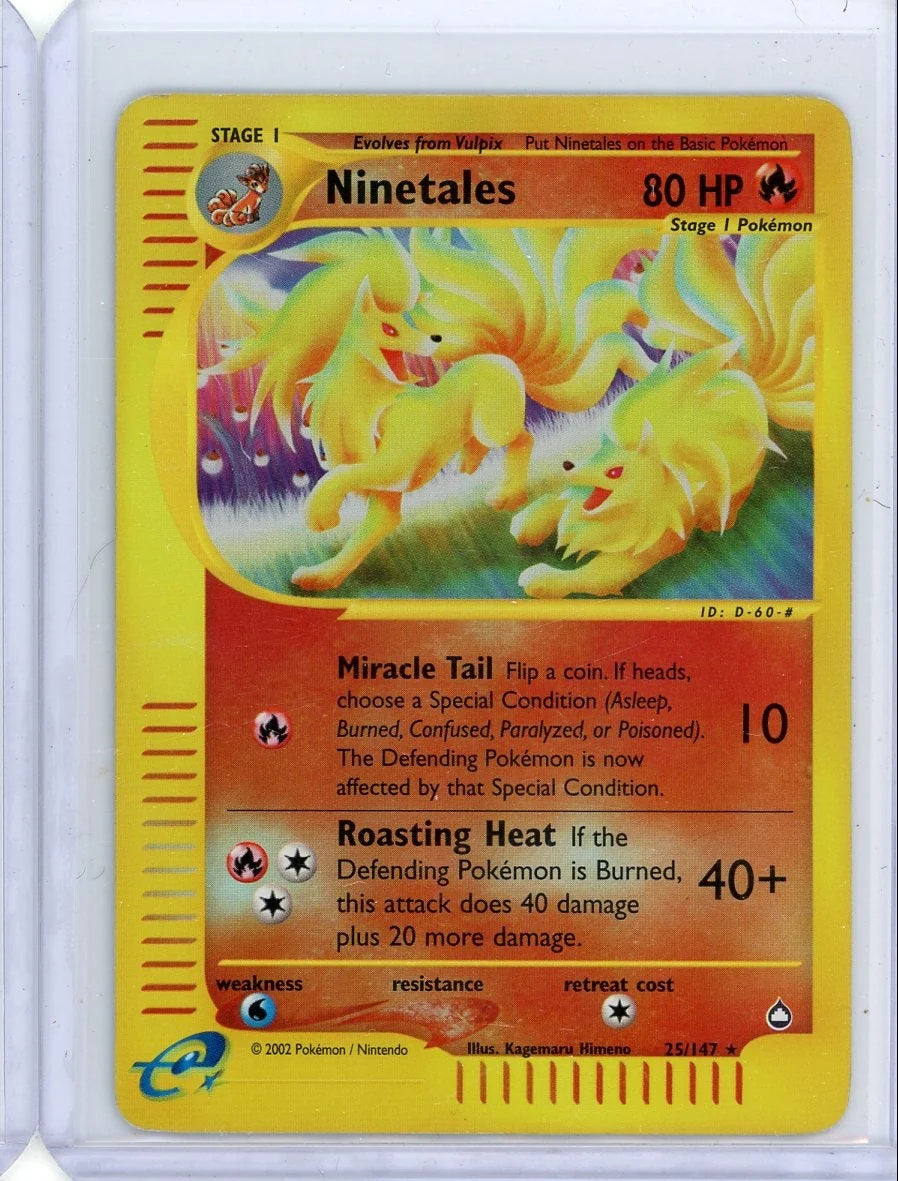 Ninetales 2002 Pokemon Aquapolis reverse holo #25/147