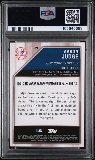 Aaron Judge 2015 Bowman's Best Top Prospects Refractor PSA 9