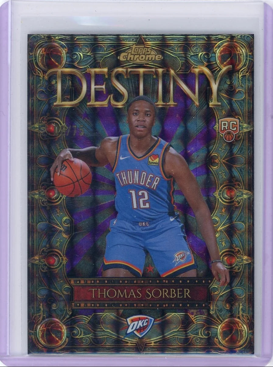 Thomas Sorber 2025 Topps Chrome Basketball Destiny Purple Geometric #'d 06/75