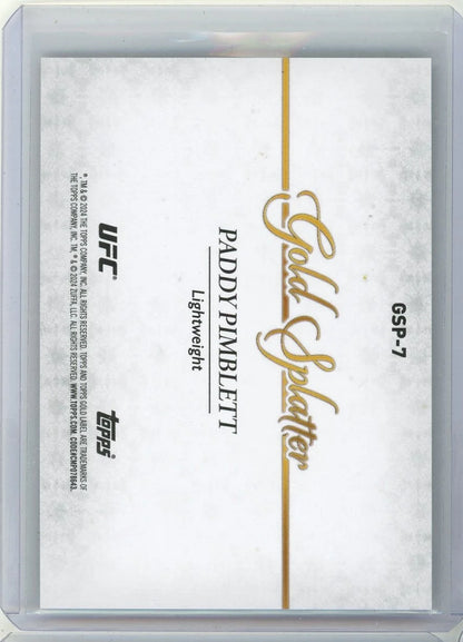 Paddy Pimblett 2024 Topps Gold Label UFC Gold Splatter SP