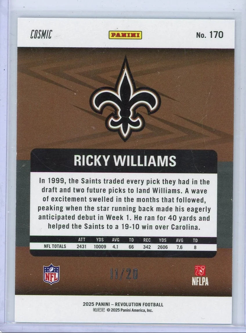 Ricky Williams 2025 Panini Revolution Cosmic #'d 11/20