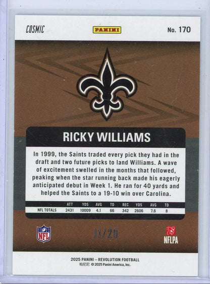 Ricky Williams 2025 Panini Revolution Cosmic #'d 11/20