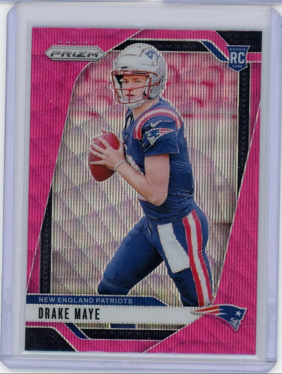 Drake Maye 2024 Panini Prizm Pink Wave RC