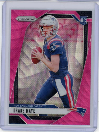 Drake Maye 2024 Panini Prizm Pink Wave RC