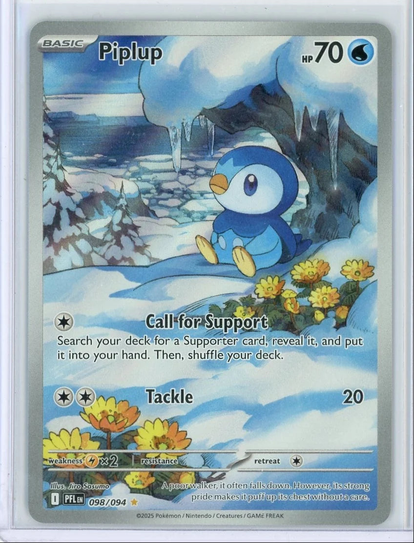 Piplup Pokémon Phantasmal Flames Illustration Rare #098/094