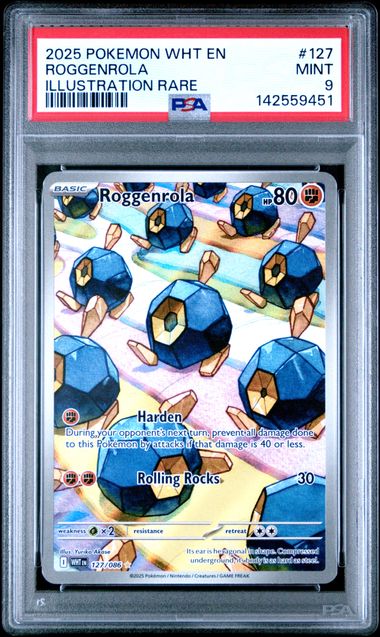 Roggenrola 2025 Pokemon White Flare Illustration rare #127/086 PSA 9