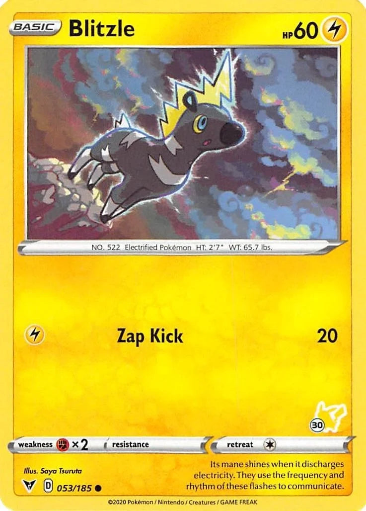Blitzle - 053/185 (#30 Pikachu Stamped) (053/185) (Battle Academy 2022) (BA22)