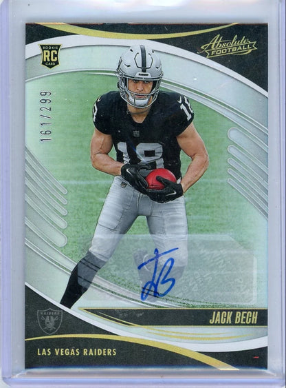 Jack Bech 2025 Absolute Football autograph Silver #'d 161/299
