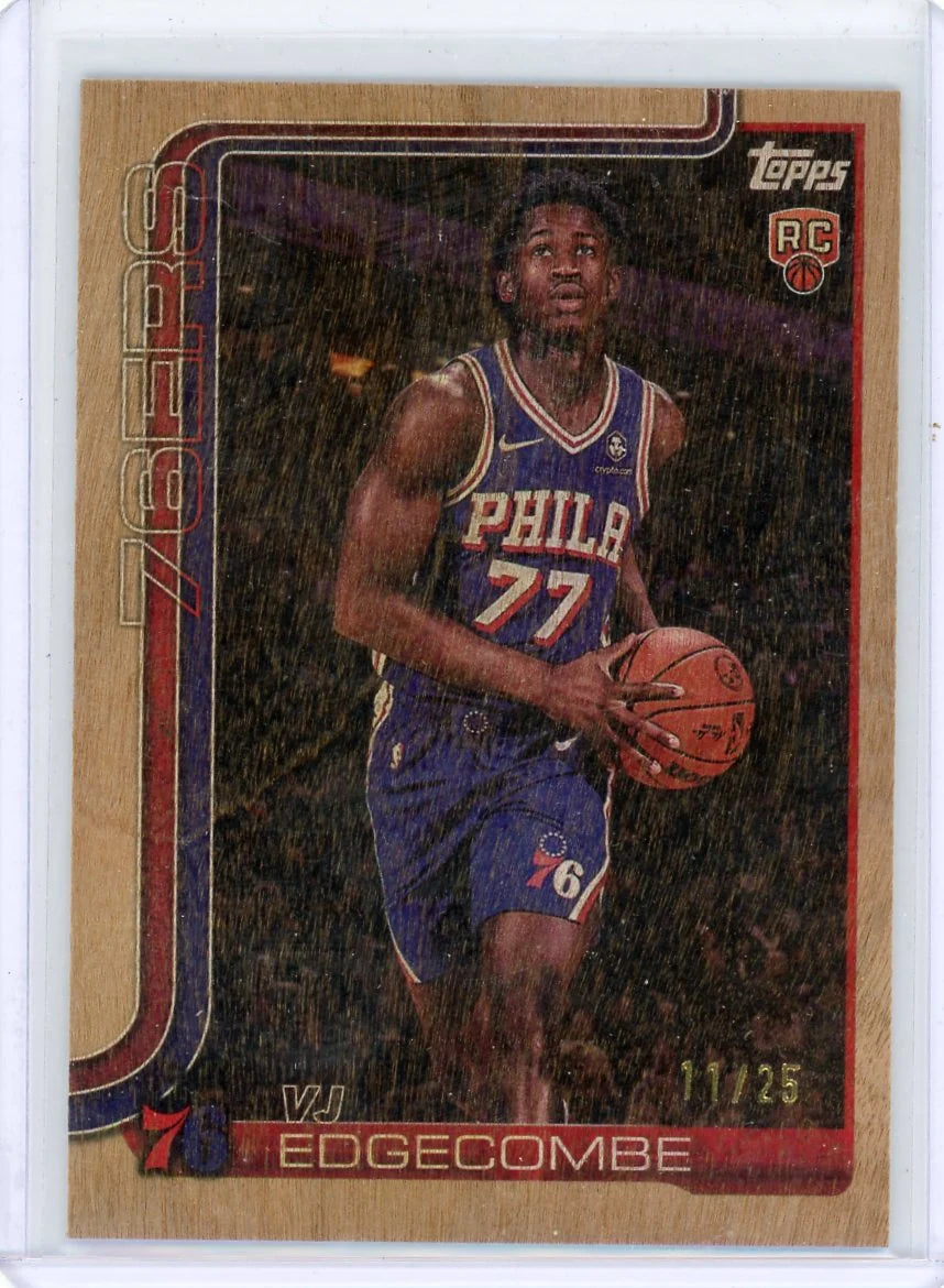 VJ Edgecombe 2025-26 Topps RC Wood #'d 11/25