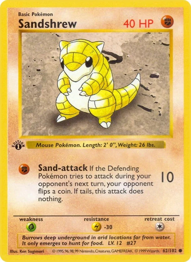 Sandshrew (062/102) (Base Set (Shadowless)) (BSS)
