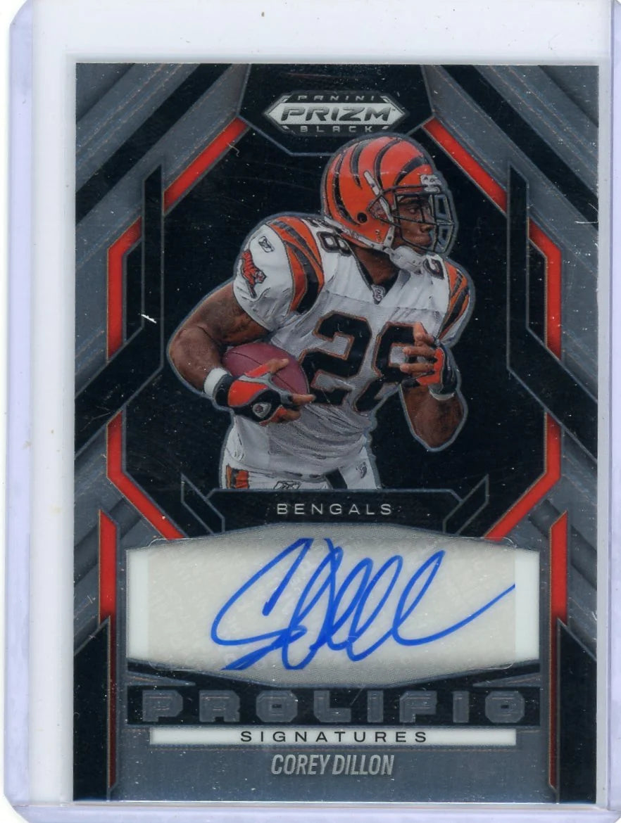 Corey Dillon 2025 Panini Prizm Black Prolific Signatures Auto