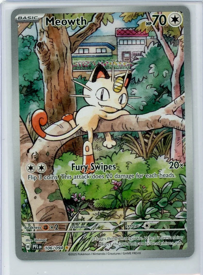 Meowth Pokémon Phantasmal Flames Illustration Rare #106/094