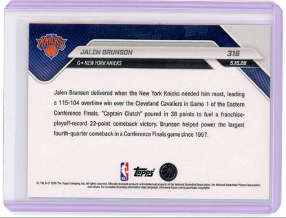 Jalen Brunson 2026 Topps Now Conference Finals #316