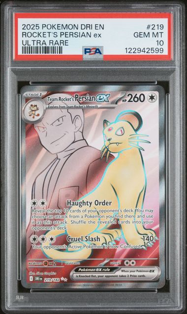 Team Rocket's Persian EX Pokémon Destined Rivals Ultra Rare #219/182 PSA 10 (Copy)