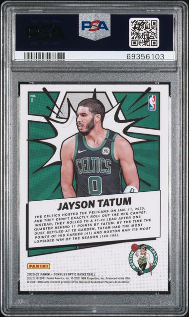 Jayson Tatum 2020 Panini Donruss Optic My House PSA 10