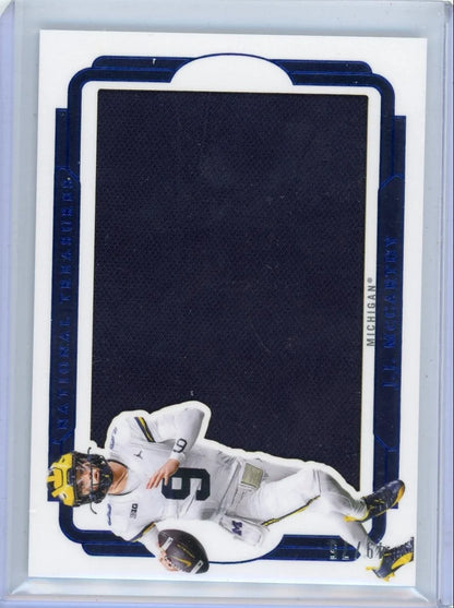 J.J. McCarthy 2025 Panini National Treasures Collegiate Jumbo Relic #'d 49/75