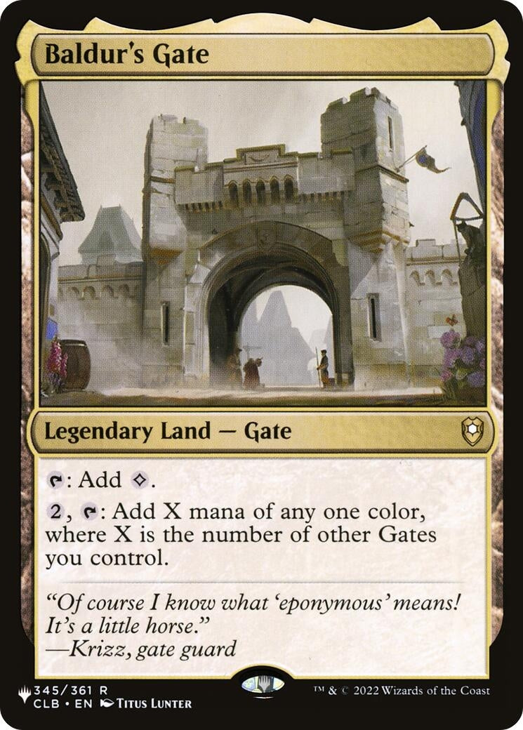 Baldur's Gate (345/361) (The List Reprints)