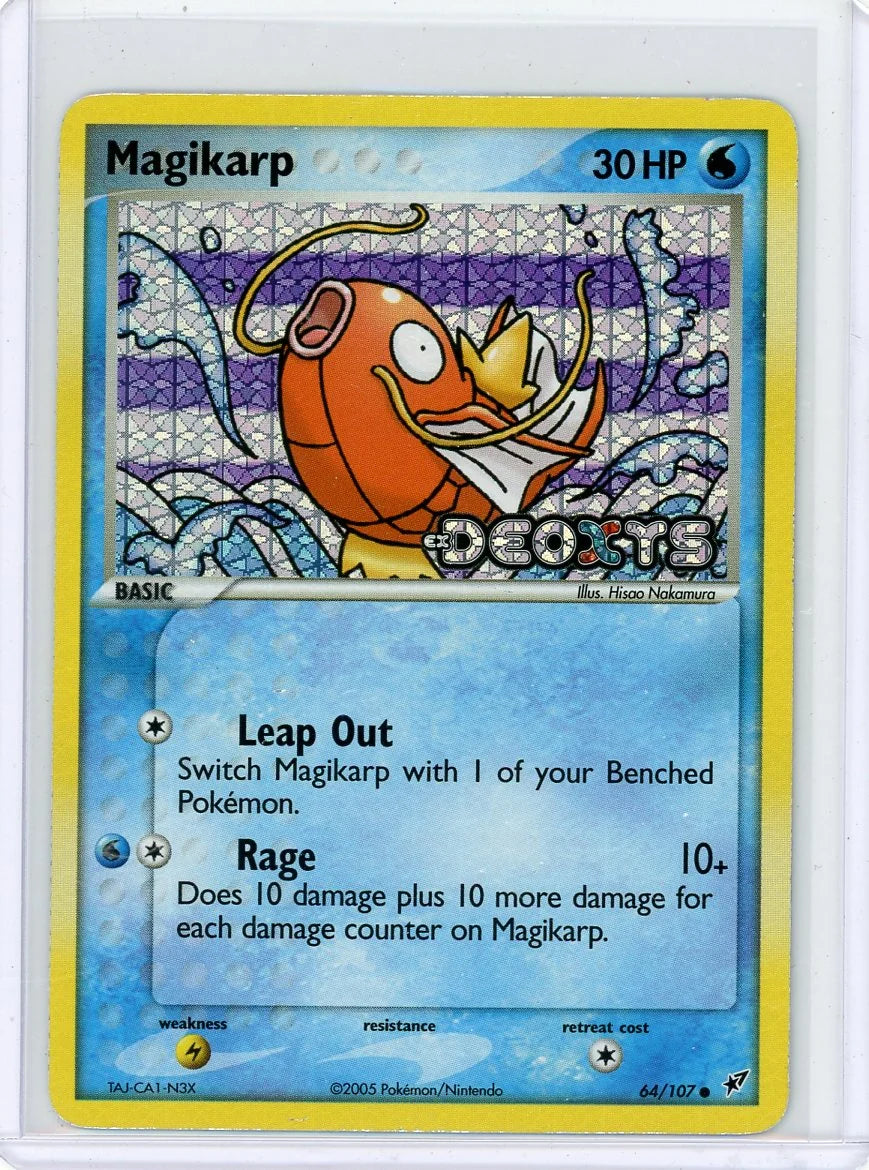 Magikarp 2005 Pokemon EX Deoxys reverse holo (stamped) #64/107 LP/MP