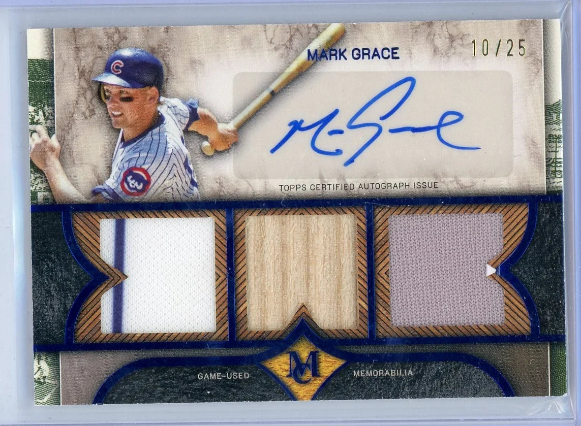 Mark Grace 2025 Topps Museum Collection Triple Relic Autograph #'d 10/25