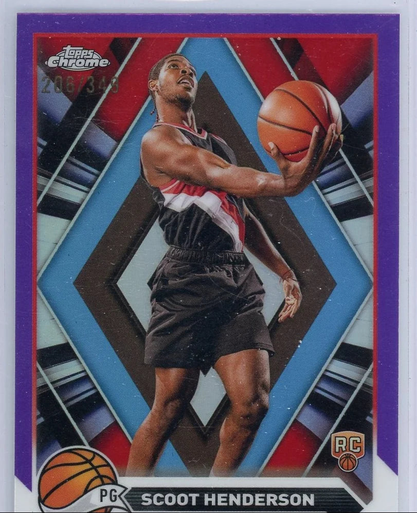 Scoot Henderson 2023-24 Topps Chrome Purple Refractors 206/349