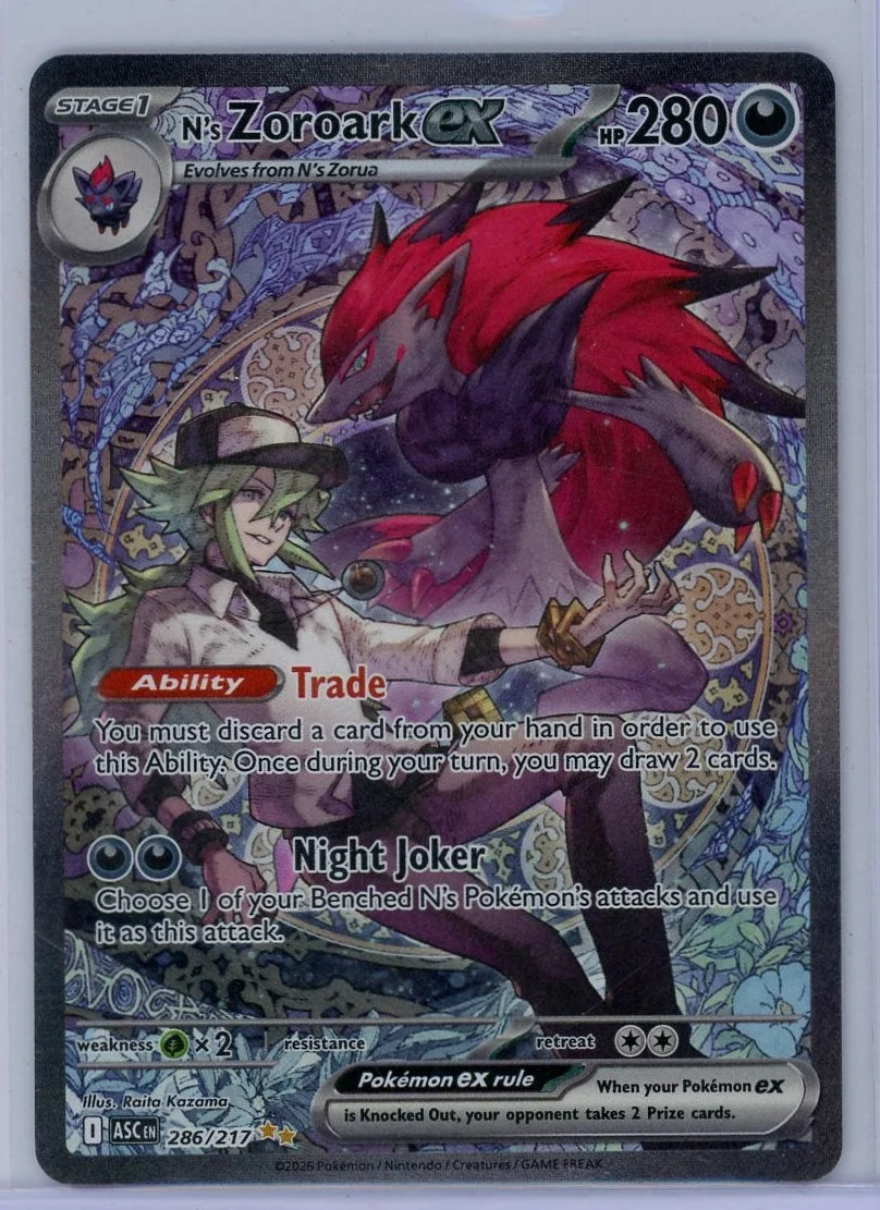 N's Zoroark Pokémon Ascended Heroes Special Illustration Rare #286/217