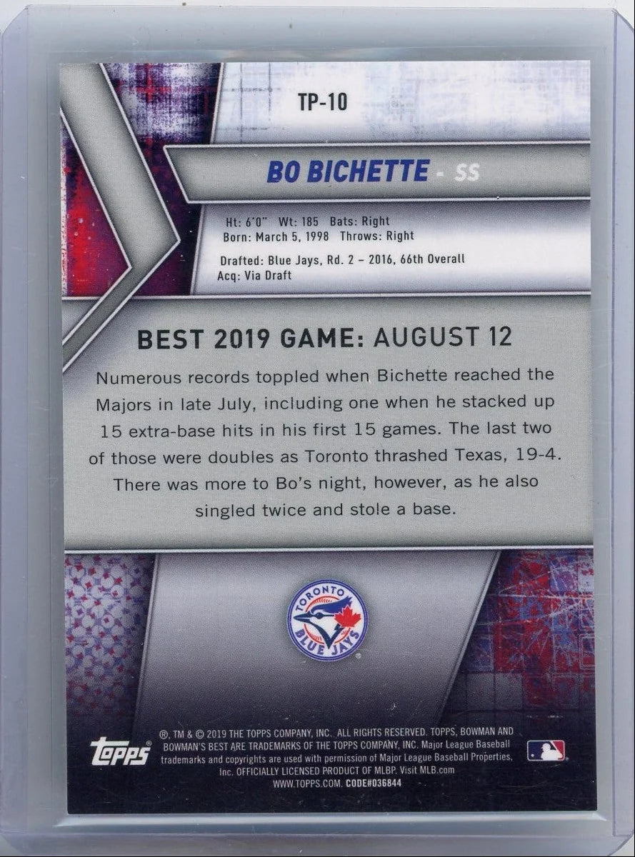 Bo Bichette 2019 Bowman's Best Gold Refractor #'d 04/50