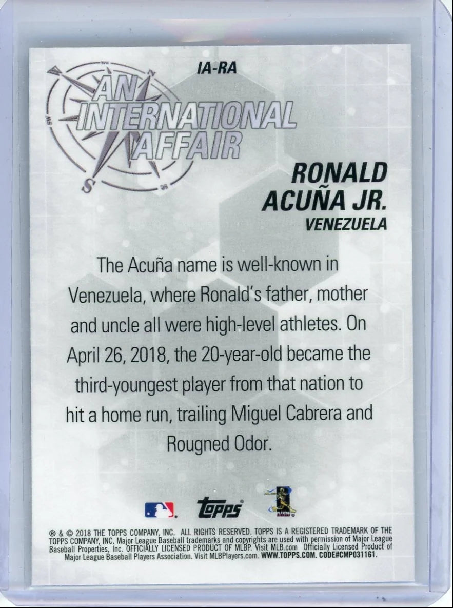Ronald Acuna Jr. 2018 Topps Chrome An International Affair Refractor RC