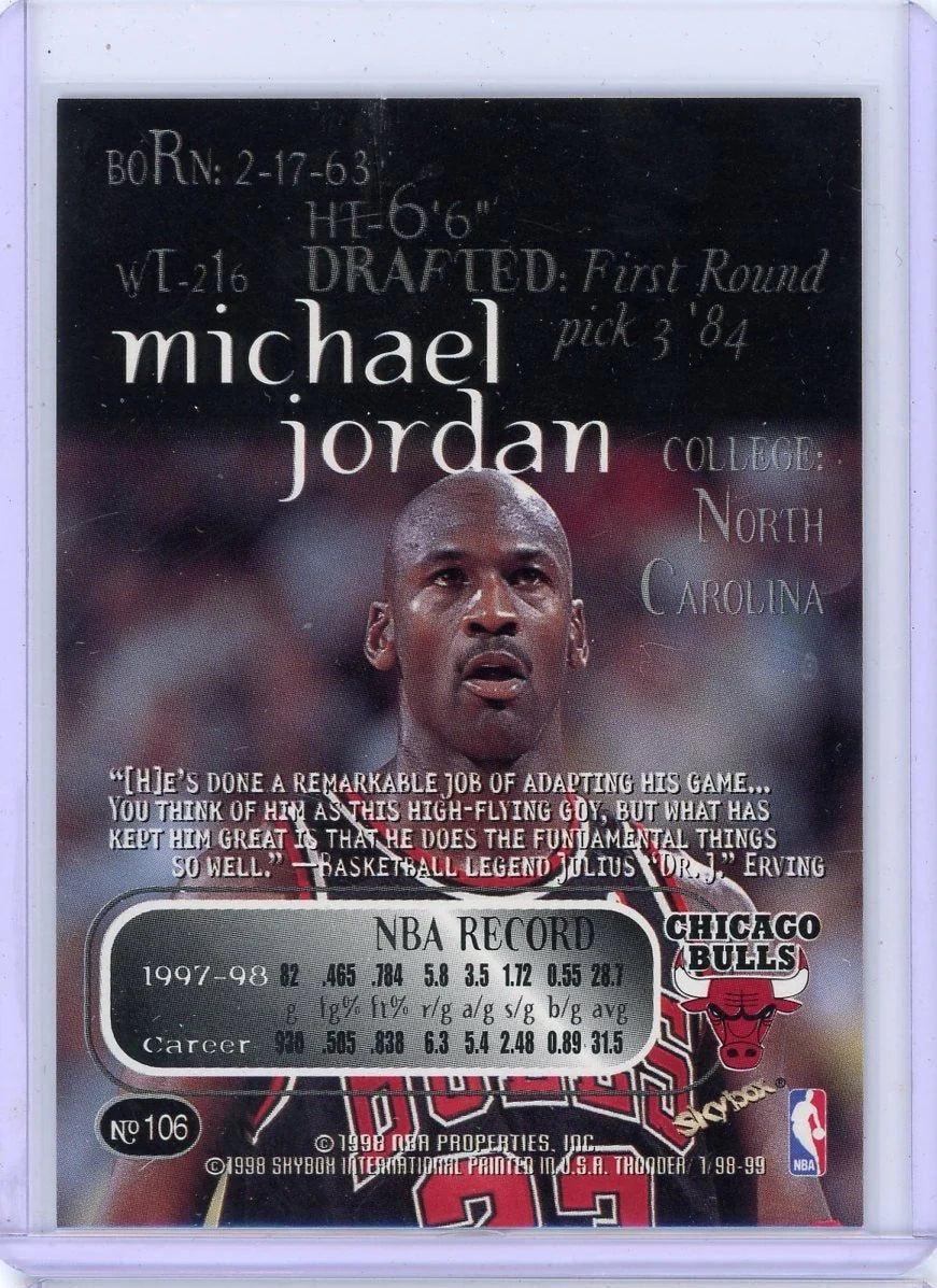 Michael Jordan 1998 SkyBox Thunder #106