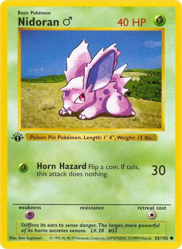 Nidoran M (055/102) (Base Set (Shadowless)) (BSS)