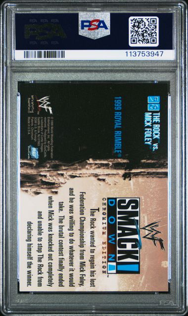 Rock vs. Mick Foley 1999 WWF Smackdown! Chromium Edition PSA 9